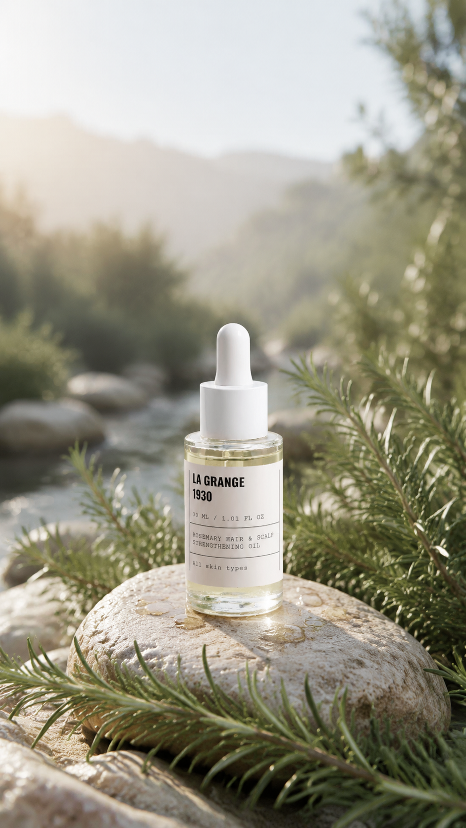 Huile fortifiante au romarin pour cheveux et cuir chevelu